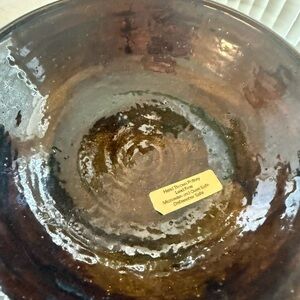 Hand Thrown Signed Pottery - Brown Drip Glaze
